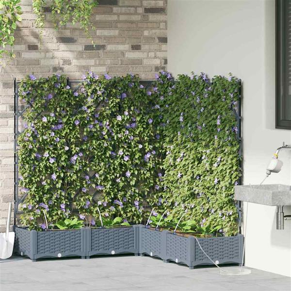 Grote foto vidaxl tuinplantbakken lichtgrijs 120 x 120 x 126 cm staal tuin en terras overige tuin en terras