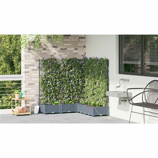 Grote foto vidaxl tuinplantbakken lichtgrijs 120 x 120 x 126 cm staal tuin en terras overige tuin en terras