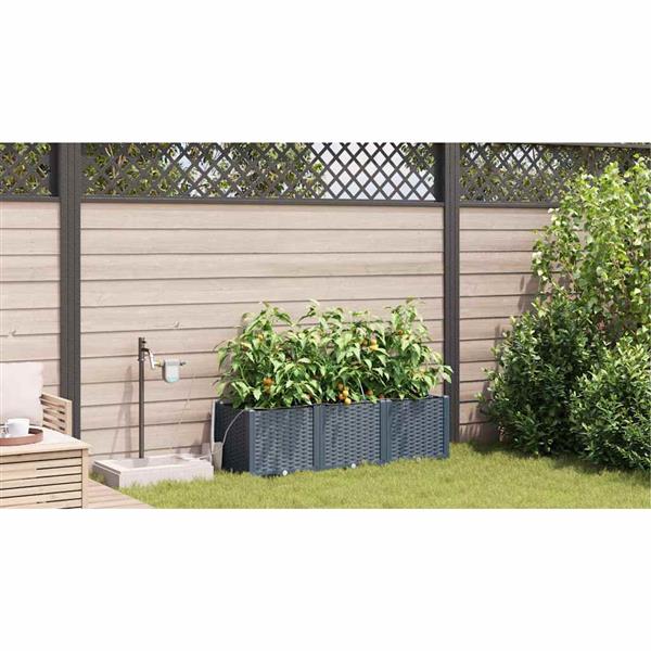 Grote foto vidaxl tuinplantbakken lichtgrijs 120 x 40 x 37.5 cm staal tuin en terras overige tuin en terras