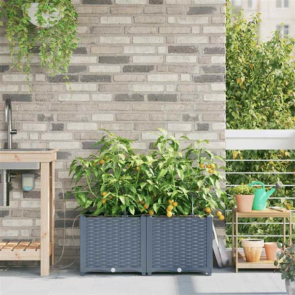 Grote foto vidaxl tuinplantbakken lichtgrijs 80 x 40 x 37.5 cm staal tuin en terras overige tuin en terras
