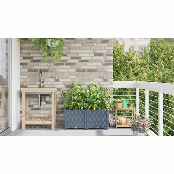 Grote foto vidaxl tuinplantbakken lichtgrijs 80 x 40 x 37.5 cm staal tuin en terras overige tuin en terras