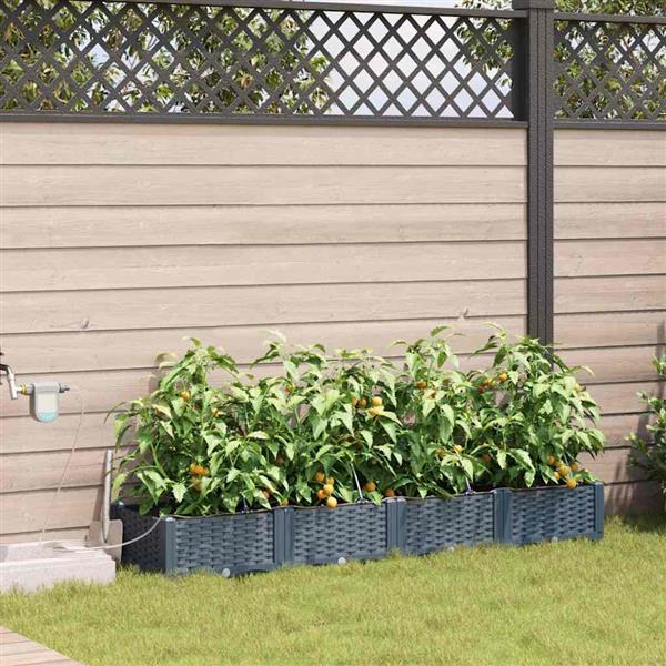 Grote foto vidaxl tuinplantbakken lichtgrijs 160 x 40 x 22 cm staal tuin en terras overige tuin en terras