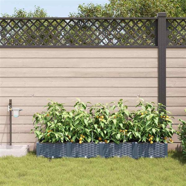 Grote foto vidaxl tuinplantbakken lichtgrijs 160 x 40 x 22 cm staal tuin en terras overige tuin en terras