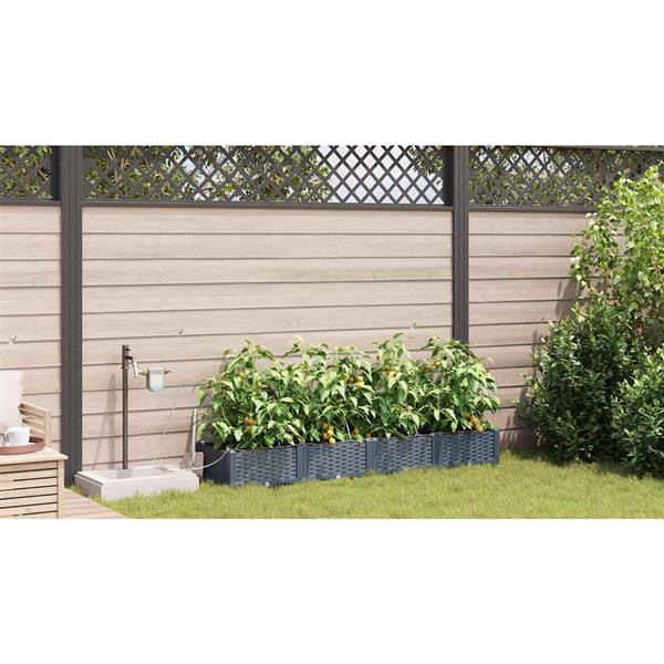 Grote foto vidaxl tuinplantbakken lichtgrijs 160 x 40 x 22 cm staal tuin en terras overige tuin en terras