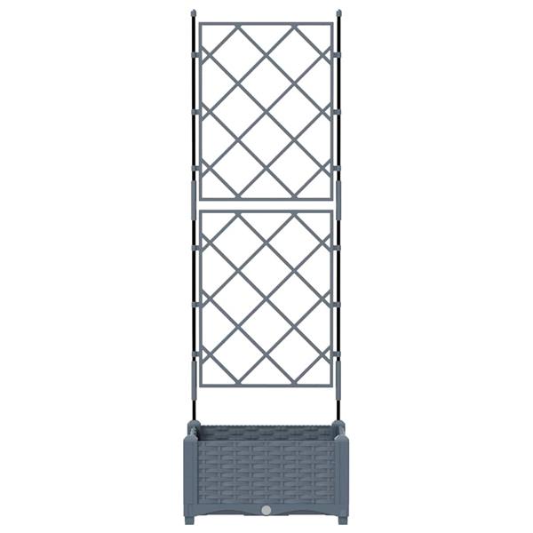 Grote foto vidaxl tuindruppel met trellis lichtgrijs 40 x 40 x 125 5 cm pp tuin en terras overige tuin en terras