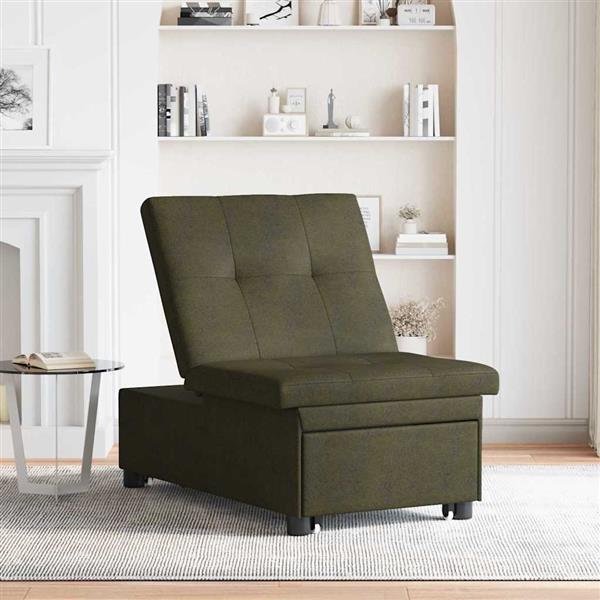 Grote foto vidaxl slaapbank leger groen 67 x 194 x 38 cm faux suede leer huis en inrichting bankstellen