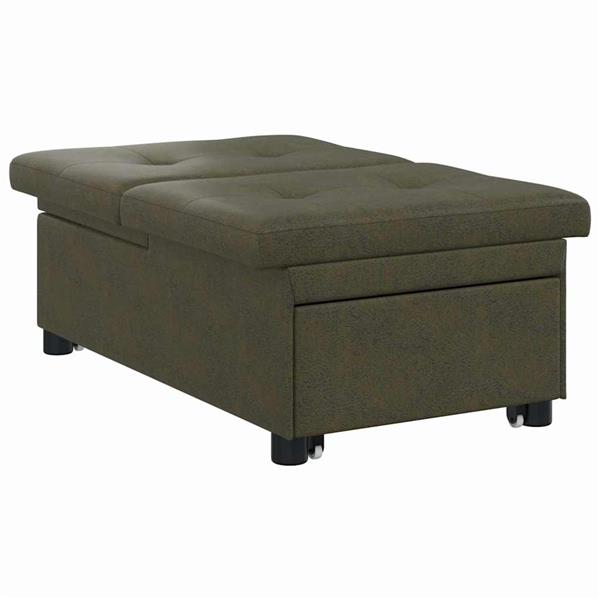Grote foto vidaxl slaapbank leger groen 67 x 194 x 38 cm faux suede leer huis en inrichting bankstellen
