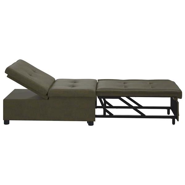 Grote foto vidaxl slaapbank leger groen 67 x 194 x 38 cm faux suede leer huis en inrichting bankstellen