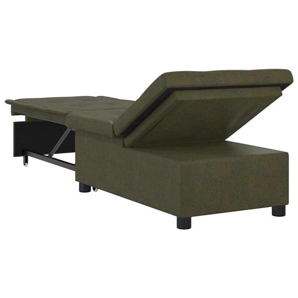 Grote foto vidaxl slaapbank leger groen 67 x 194 x 38 cm faux suede leer huis en inrichting bankstellen