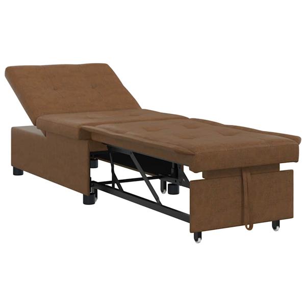 Grote foto vidaxl slaapbank bruin 67 x 194 x 38 cm faux suede leer huis en inrichting bankstellen