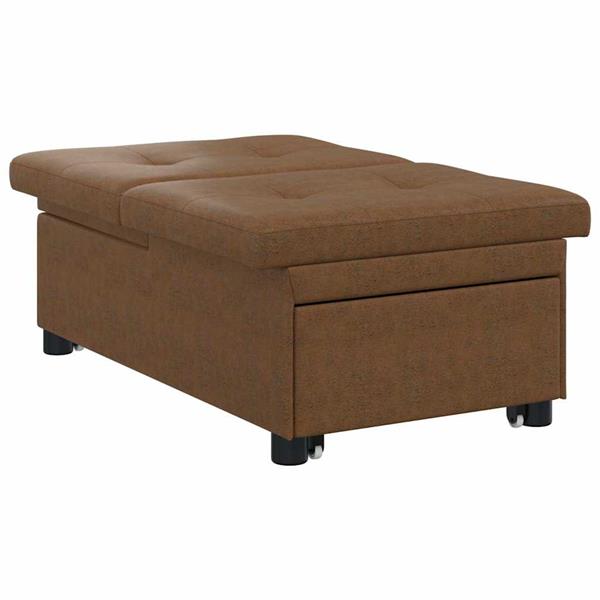 Grote foto vidaxl slaapbank bruin 67 x 194 x 38 cm faux suede leer huis en inrichting bankstellen
