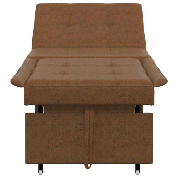 Grote foto vidaxl slaapbank bruin 67 x 194 x 38 cm faux suede leer huis en inrichting bankstellen