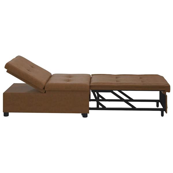 Grote foto vidaxl slaapbank bruin 67 x 194 x 38 cm faux suede leer huis en inrichting bankstellen