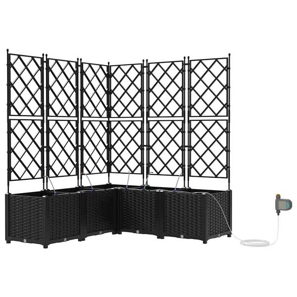 Grote foto vidaxl tuinplantbakken zwart 120 x 120 x 142 cm staal tuin en terras overige tuin en terras