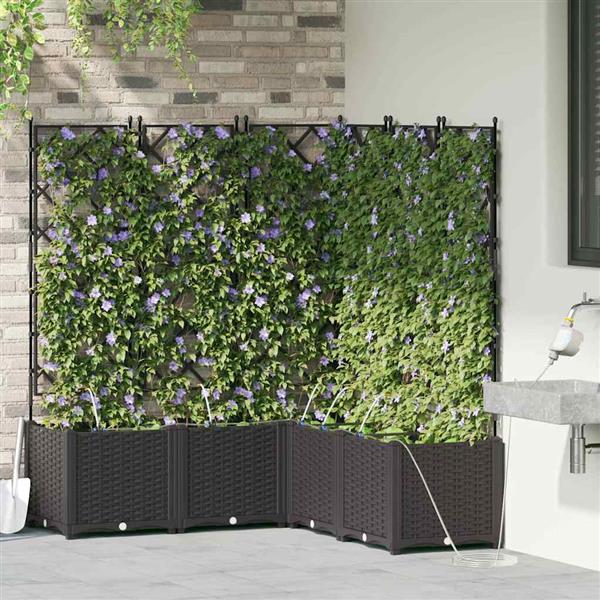 Grote foto vidaxl tuinplantbakken zwart 120 x 120 x 142 cm staal tuin en terras overige tuin en terras