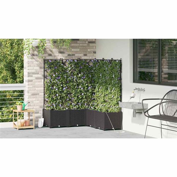 Grote foto vidaxl tuinplantbakken zwart 120 x 120 x 142 cm staal tuin en terras overige tuin en terras