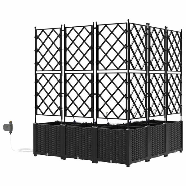 Grote foto vidaxl tuinplantbakken zwart 120 x 120 x 142 cm staal tuin en terras overige tuin en terras