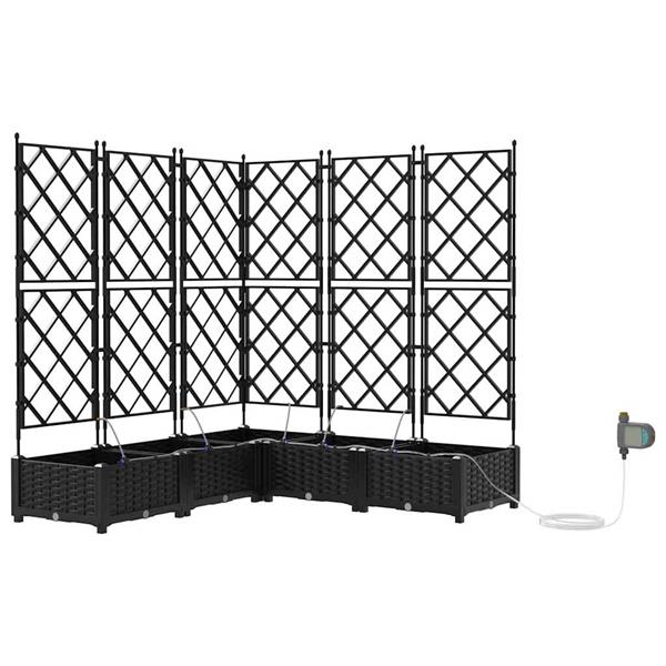 Grote foto vidaxl tuinplantbakken zwart 120 x 120 x 126 cm staal tuin en terras overige tuin en terras