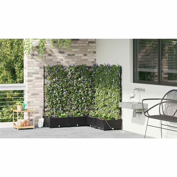 Grote foto vidaxl tuinplantbakken zwart 120 x 120 x 126 cm staal tuin en terras overige tuin en terras