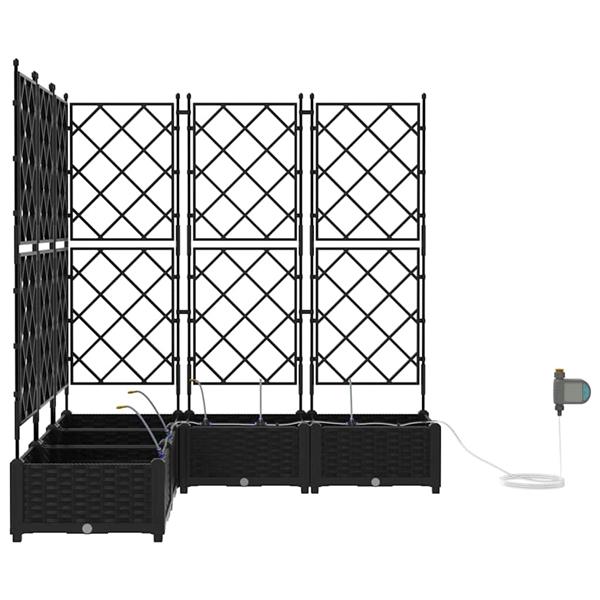 Grote foto vidaxl tuinplantbakken zwart 120 x 120 x 126 cm staal tuin en terras overige tuin en terras