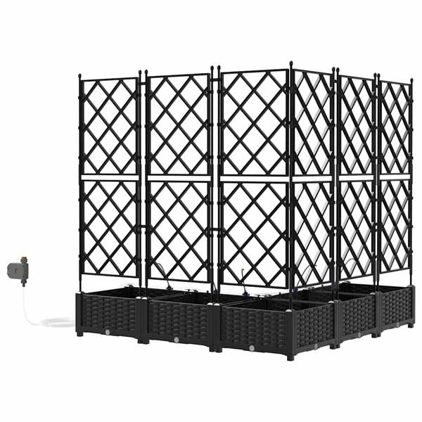 Grote foto vidaxl tuinplantbakken zwart 120 x 120 x 126 cm staal tuin en terras overige tuin en terras