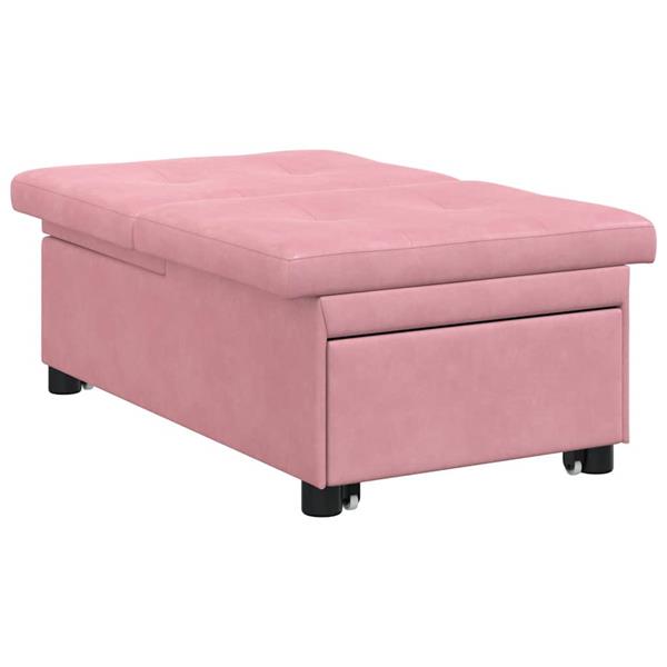 Grote foto vidaxl slaapbank roze 67 x 194 x 38 cm fluweel huis en inrichting bankstellen