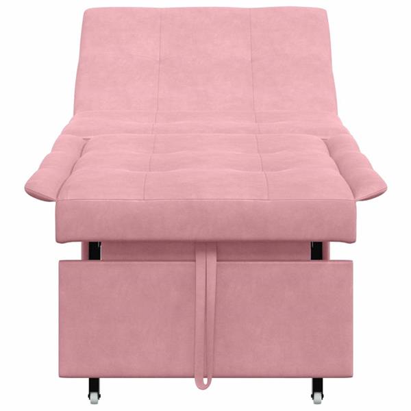 Grote foto vidaxl slaapbank roze 67 x 194 x 38 cm fluweel huis en inrichting bankstellen