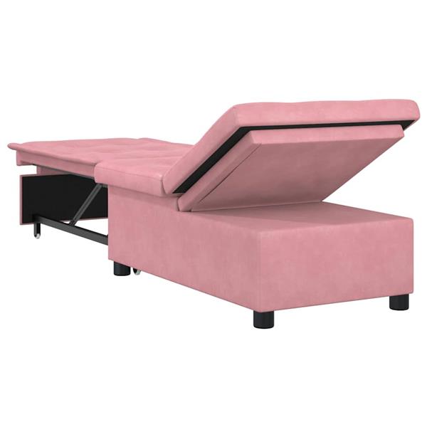 Grote foto vidaxl slaapbank roze 67 x 194 x 38 cm fluweel huis en inrichting bankstellen