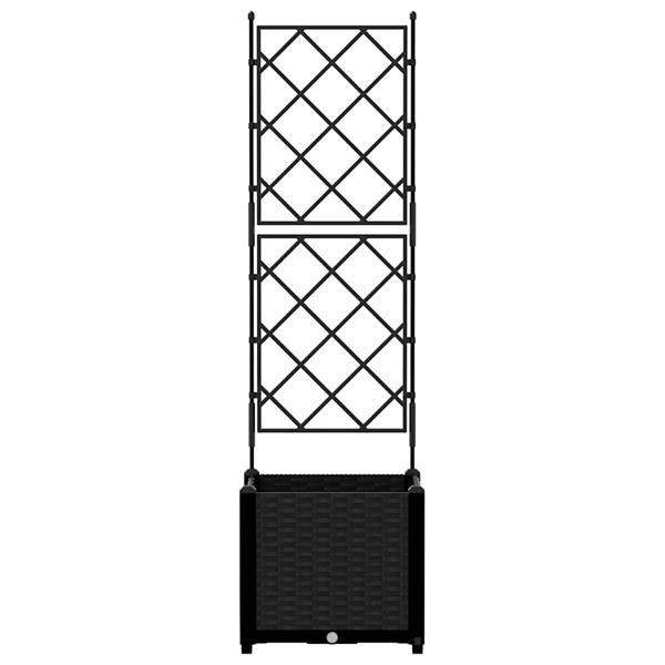 Grote foto vidaxl tuindruppel met trellis zwart 40 x 40 x 143 cm pp tuin en terras overige tuin en terras