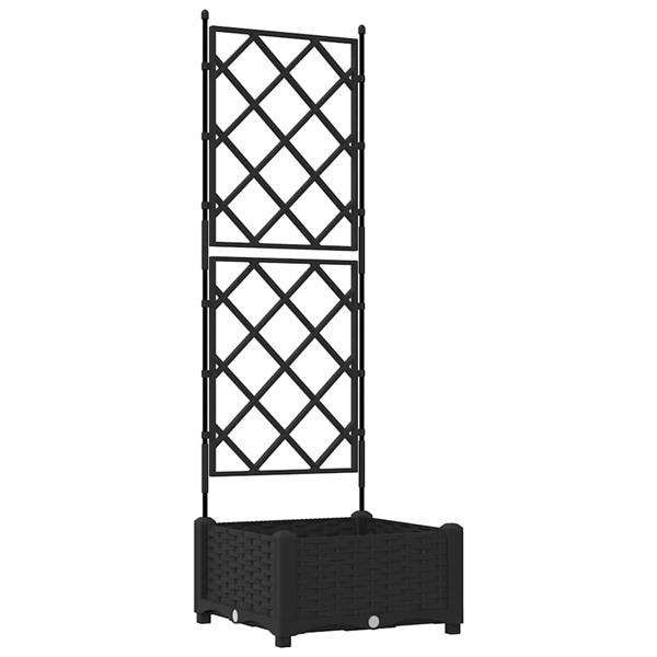 Grote foto vidaxl tuindruppel met trellis zwart 40 x 40 x 125 5 cm pp tuin en terras overige tuin en terras