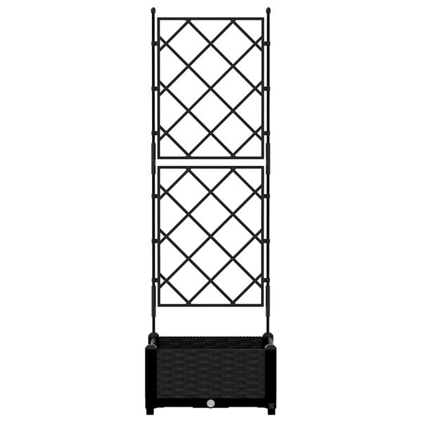 Grote foto vidaxl tuindruppel met trellis zwart 40 x 40 x 125 5 cm pp tuin en terras overige tuin en terras