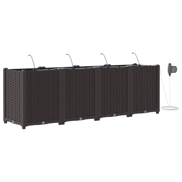 Grote foto vidaxl tuinplantbakken bruin 160 x 40 x 52 cm staal tuin en terras overige tuin en terras