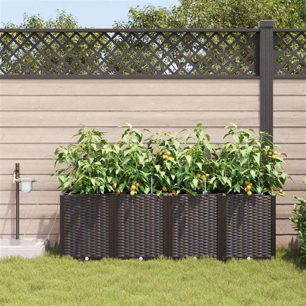 Grote foto vidaxl tuinplantbakken bruin 160 x 40 x 52 cm staal tuin en terras overige tuin en terras