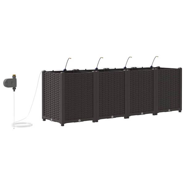 Grote foto vidaxl tuinplantbakken bruin 160 x 40 x 52 cm staal tuin en terras overige tuin en terras