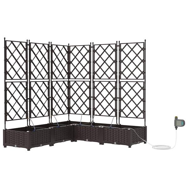 Grote foto vidaxl tuinplantbakken bruin 120 x 120 x 126 cm staal tuin en terras overige tuin en terras