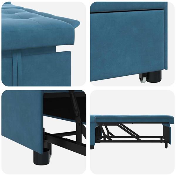 Grote foto vidaxl slaapbank blauw 67 x 194 x 38 cm fluweel huis en inrichting bankstellen