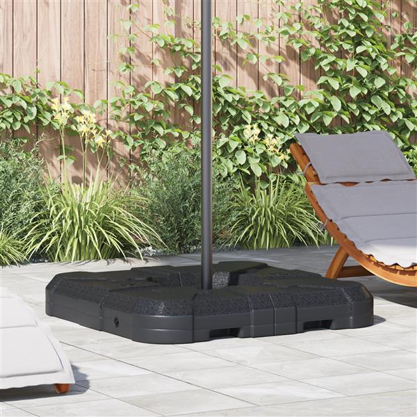 Grote foto vidaxl paraplu basis set 2 pcs zwart 88.5 x 88.5 x 12 cm kunststof tuin en terras overige tuin en terras