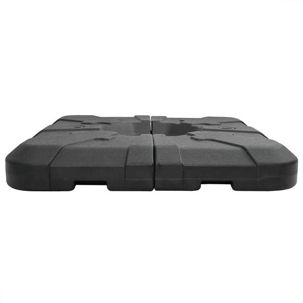 Grote foto vidaxl paraplu basis set 2 pcs zwart 88.5 x 88.5 x 12 cm kunststof tuin en terras overige tuin en terras
