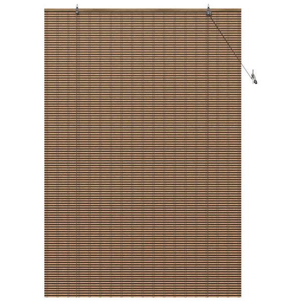 Grote foto vidaxl raamblind geometrisch bruin 150 x 220 cm bamboe huis en inrichting gordijnen en lamellen