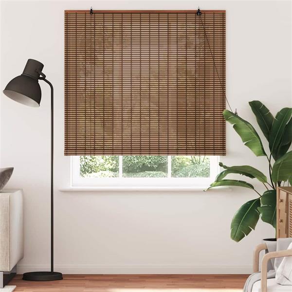 Grote foto vidaxl raamblind geometrisch bruin 150 x 220 cm bamboe huis en inrichting gordijnen en lamellen