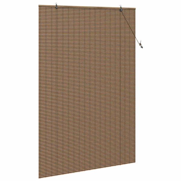 Grote foto vidaxl raamblind geometrisch bruin 150 x 220 cm bamboe huis en inrichting gordijnen en lamellen