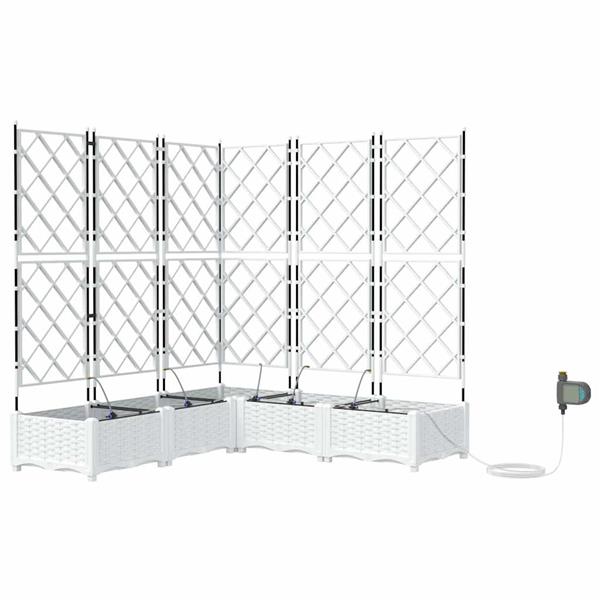 Grote foto vidaxl tuinplantbakken wit 120 x 120 x 126 cm staal tuin en terras overige tuin en terras