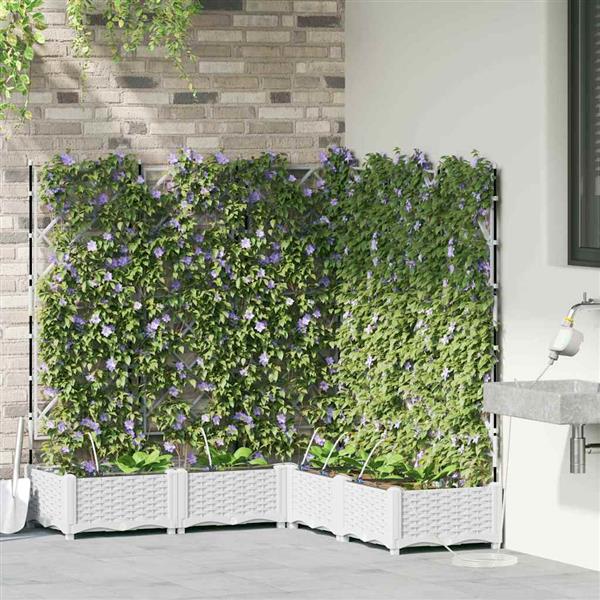 Grote foto vidaxl tuinplantbakken wit 120 x 120 x 126 cm staal tuin en terras overige tuin en terras