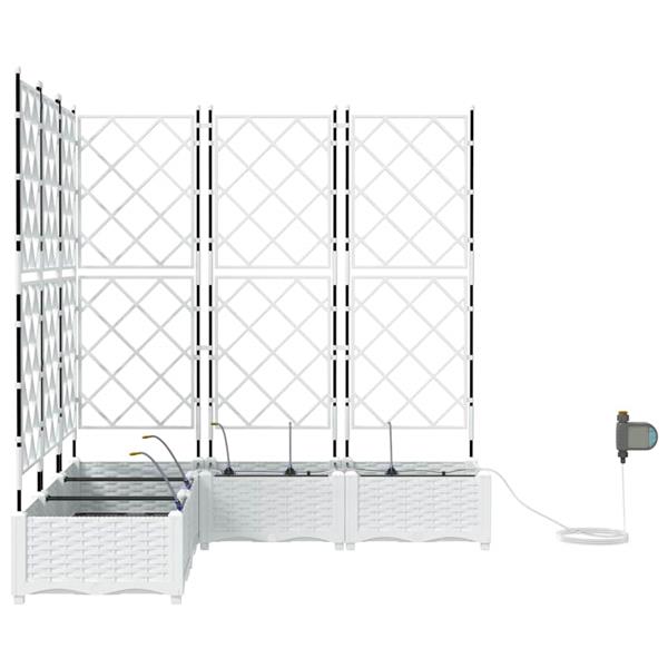 Grote foto vidaxl tuinplantbakken wit 120 x 120 x 126 cm staal tuin en terras overige tuin en terras