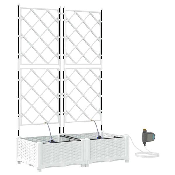 Grote foto vidaxl tuinplantbakken wit 80 x 40 x 126 cm staal tuin en terras overige tuin en terras