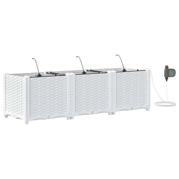 Grote foto vidaxl tuinplantbakken wit 120 x 40 x 37.5 cm staal tuin en terras overige tuin en terras