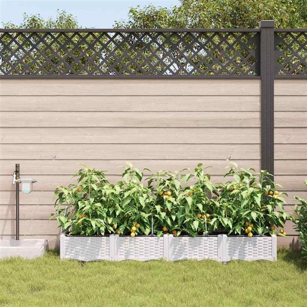 Grote foto vidaxl tuinplantbakken wit 160 x 40 x 22 cm staal tuin en terras overige tuin en terras