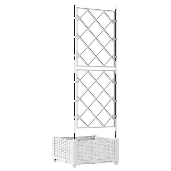 Grote foto vidaxl tuindruppel met trellis wit 40 x 40 x 125 5 cm pp tuin en terras overige tuin en terras