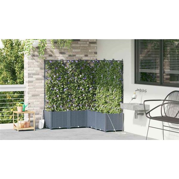 Grote foto vidaxl tuinplantbakken lichtgrijs 120 x 120 x 142 cm staal tuin en terras overige tuin en terras