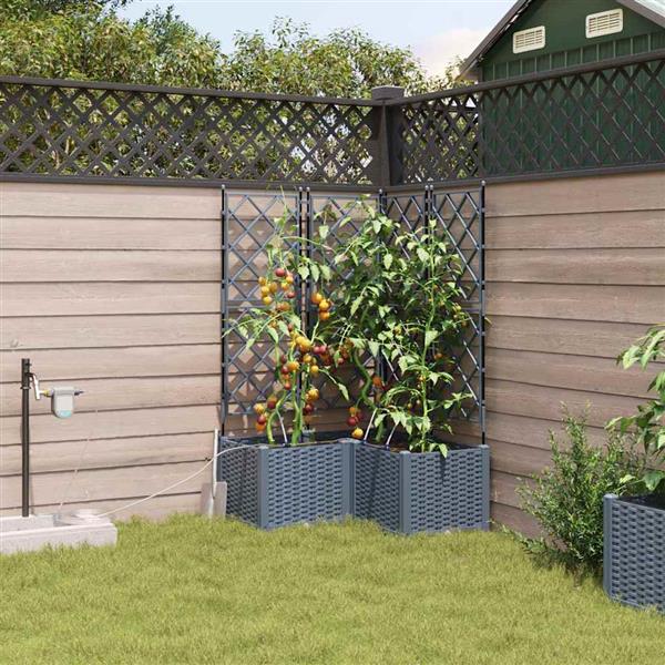 Grote foto vidaxl tuinplantbakken lichtgrijs 80 x 80 x 142 cm staal tuin en terras overige tuin en terras